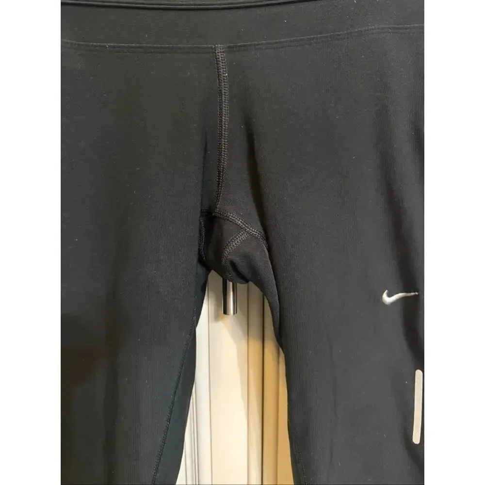 Nike Women's Dri-fit Running Cropped Capri Activewear Leggings Black Small